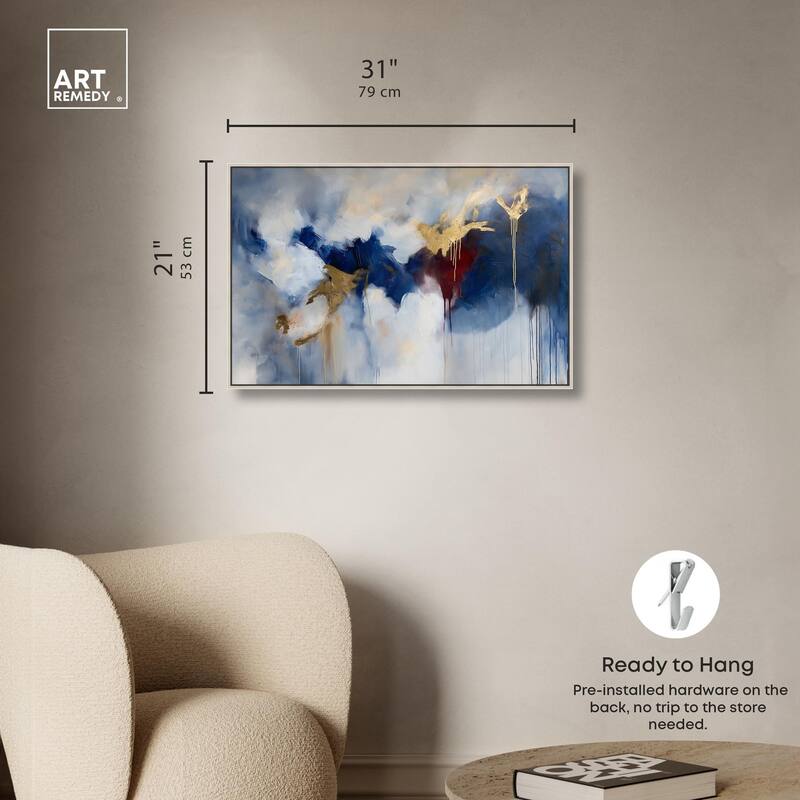 Eclipse of Gold and Blue Canvas by Art Remedy