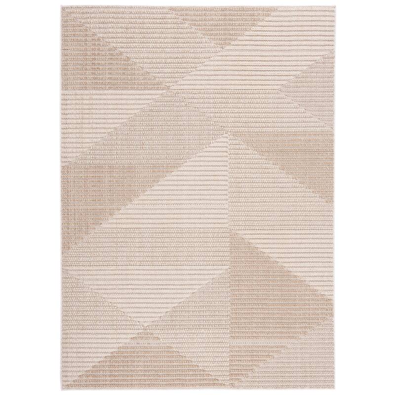 SAFAVIEH Global Agneta Indoor/ Outdoor Modern Rug - 6'7" Square - Beige/Ivory