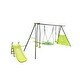 preview thumbnail 7 of 13, Six-Function Swing Set with Net for Outdoor Fun Safe for Kids Green & Blue - 152.49” L x 53.55” W x 70.87” H