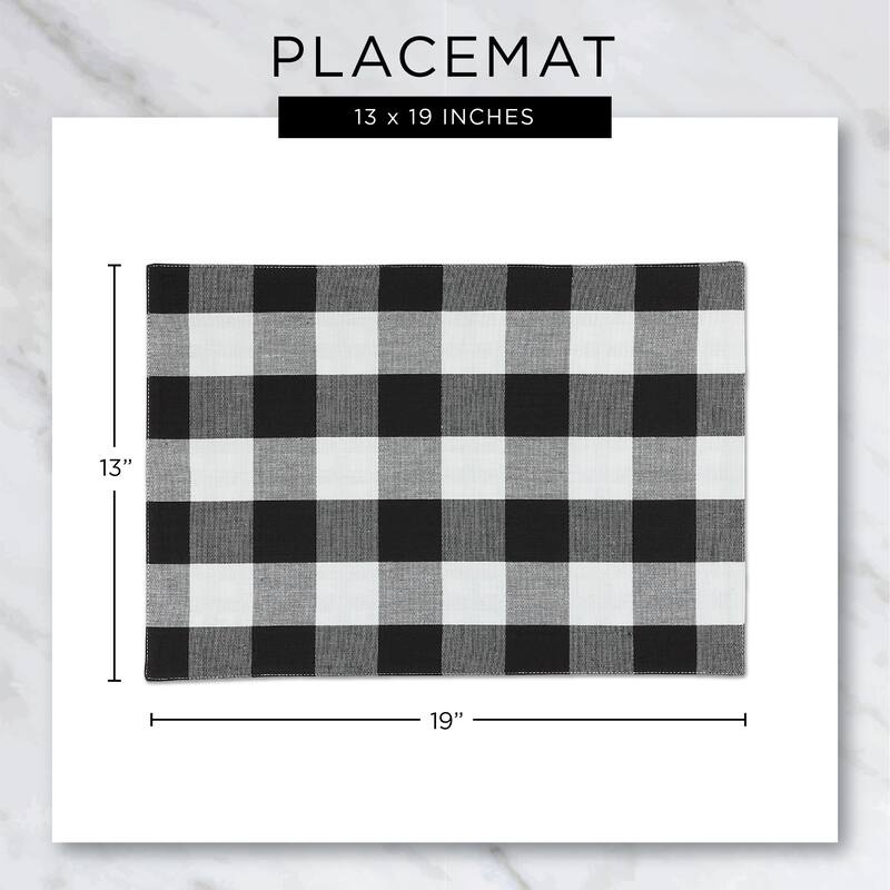 DII Black & White 2-Tone Ribbed Placemat (Set of 6)