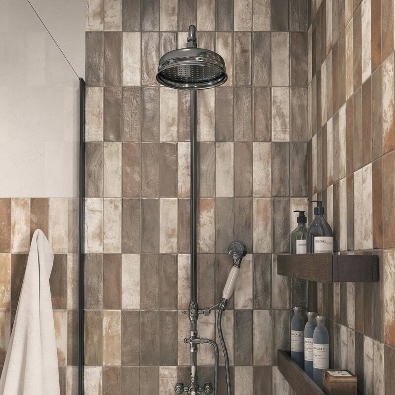 Merola Tile Kings Mud Cocoa 7-7/8" x 15-3/4" Ceramic Wall Tile