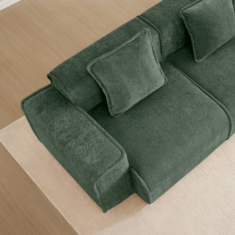 GDFStudio - Modular 3-Seater 108.66" Boneless Velvet Sofa
