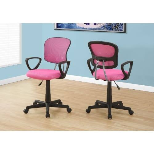Shop Monarch Specialties I 7263 Mid Back Adjustable Height Nylon Mesh Juvenile Office Chair Pink Free Shipping Today Overstock 16458613