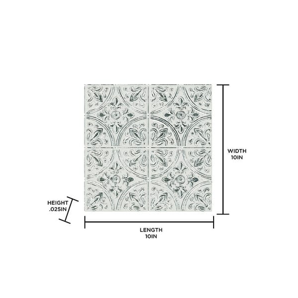InHome Chelsea Antique White Peel & Stick Tin Tiles InHome Chelsea Antique White Peel & Stick Tin Tiles