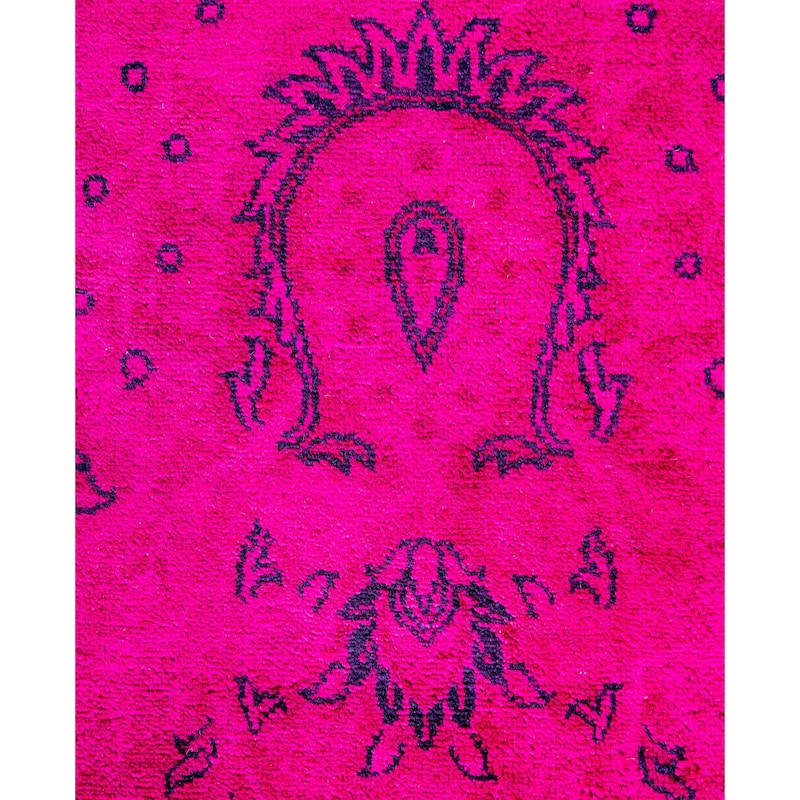 Overdyed One-of-a-Kind Hand-Knotted Area Rug - Pink - 9' 5" x 12' 1"