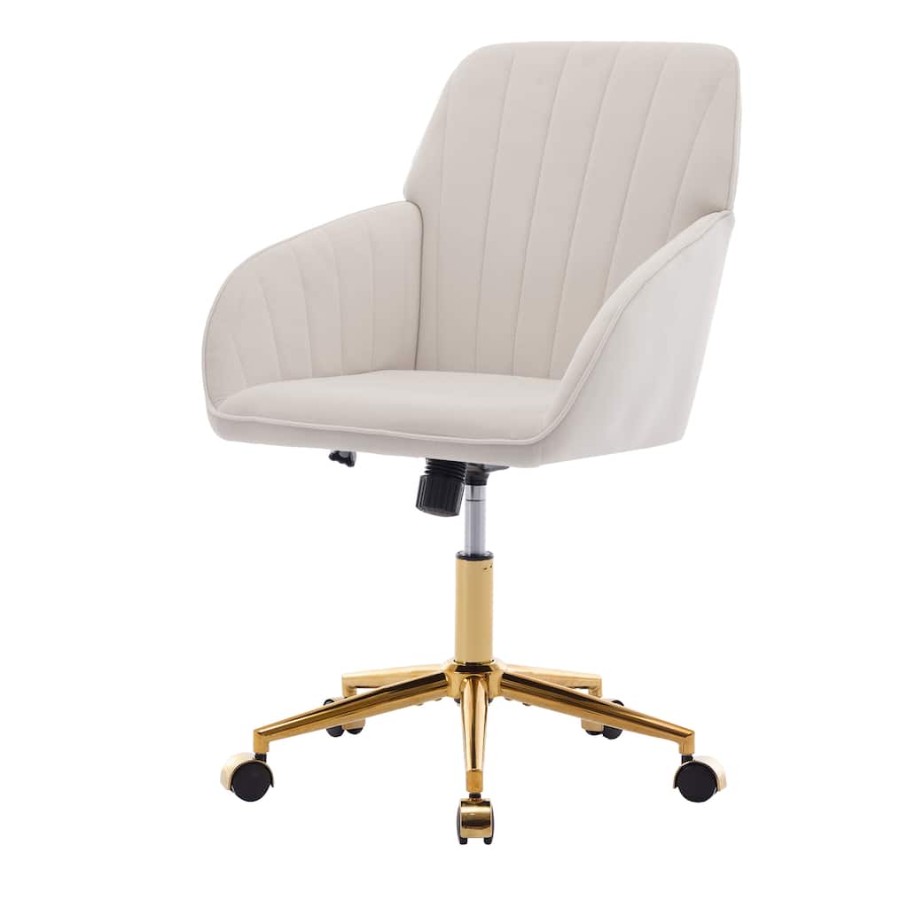 Comfortable Vanity Chair Visitor Chair with Lumbar Support, Ergonomic Swivel Chair Computer Chair with Backrest