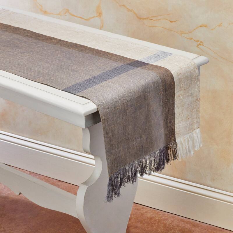 SERENE 100% Flax Linen Table Runner | Handmade | Fairtrade | Upcycled | Nature-Inspired Decor by Sustainable Threads
