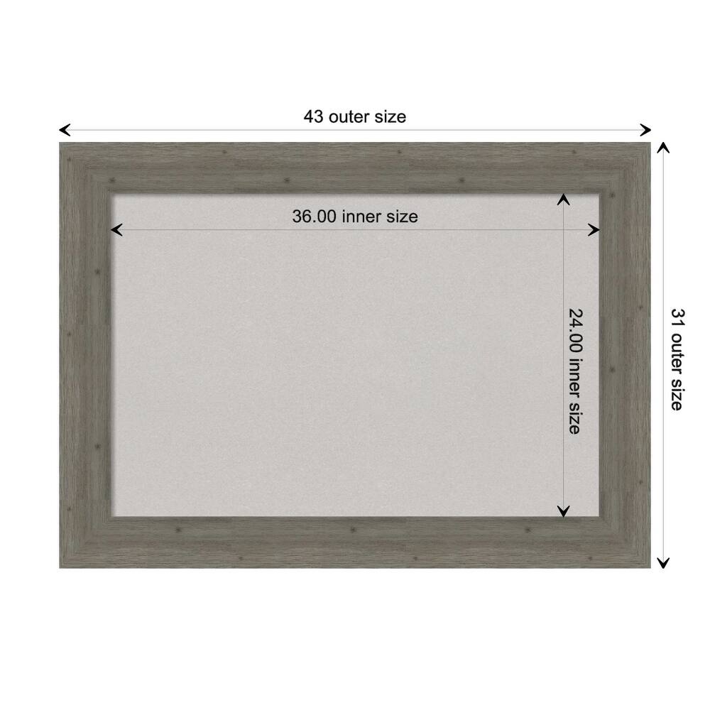 Fencepost Grey Wood Framed Grey Corkboard Bulletin Board