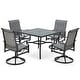 preview thumbnail 17 of 30, Erommy Outdoor Patio Dining Set with Swivel Rocker Chairs, Metal Table with Umbrella Hole, Patio furniture for Backyard
