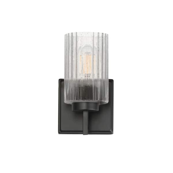 slide 2 of 10, Maxim 21371 Rigata 9" Tall Bathroom Sconce Black