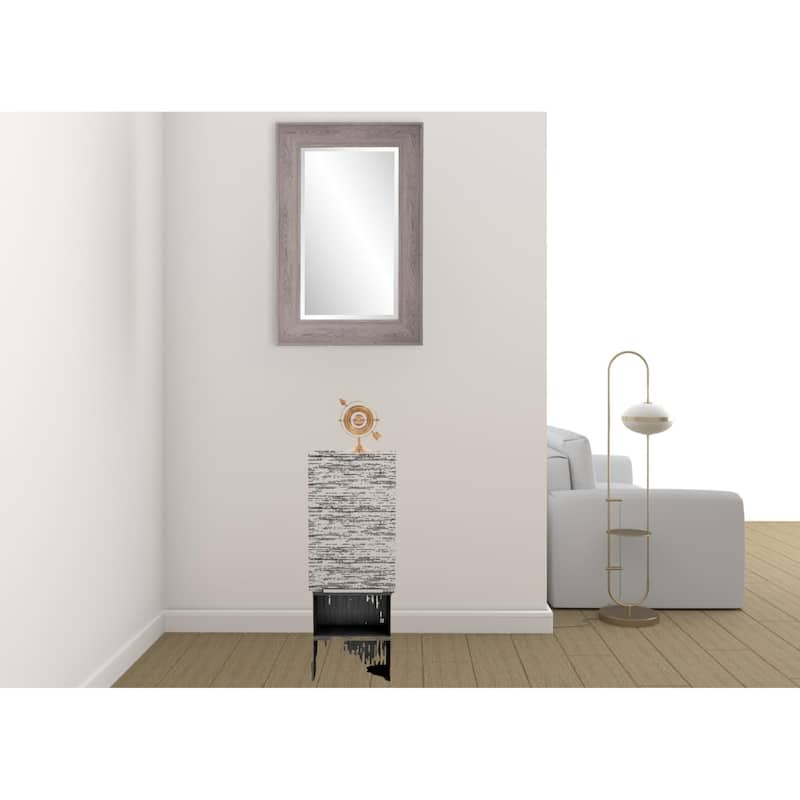 Grey Laminate Wood Accent Cabinet with Shelves and Wine Storage - 10" D x 11.8" W x 32.1" H