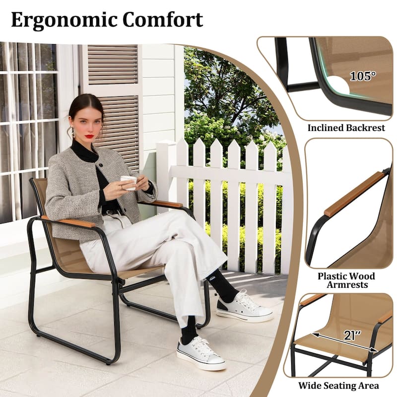 Costway 3 PCS Patio Furniture Set with Breathable Mesh Fabric and - See Details