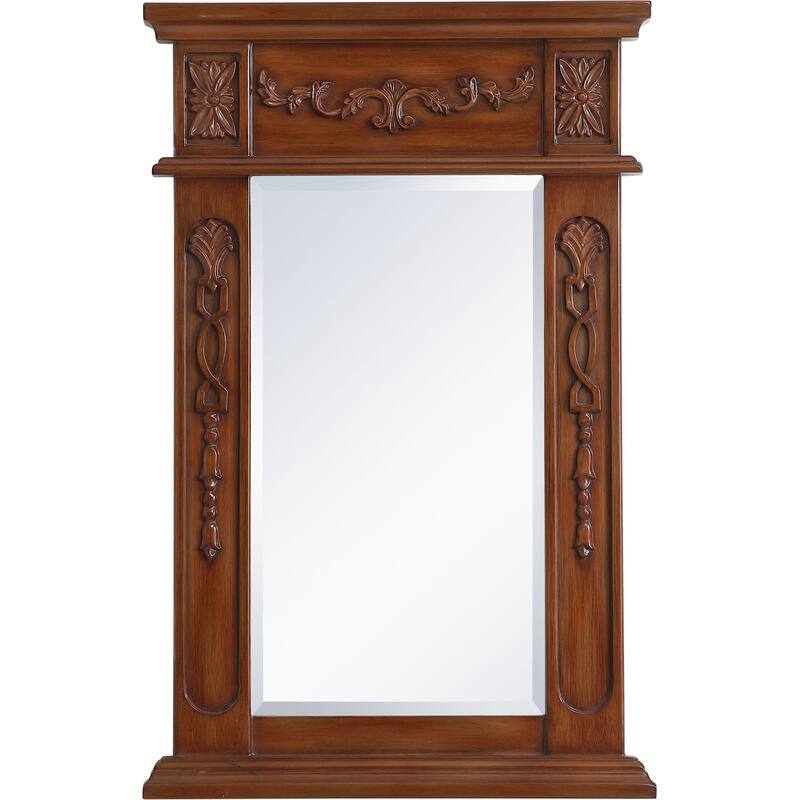 Elegant Lighting Lenora 28" x 18" Rectangular Beveled Wood Framed