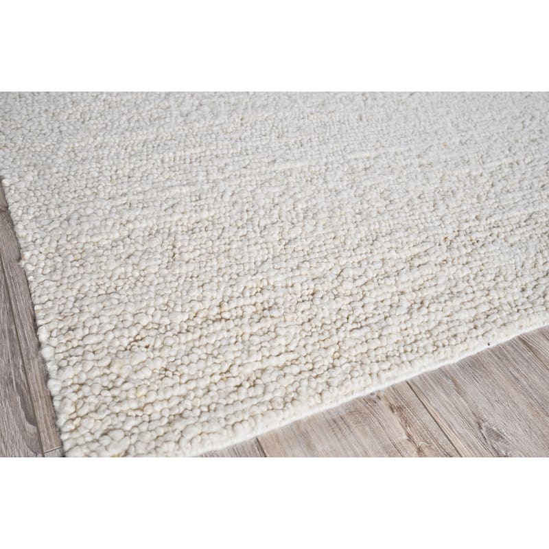 EXQUISITE RUGS Borelli Hand-loomed New Zealand Wool Ivory Area Rug.