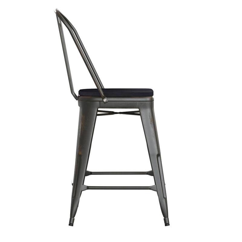 All-Weather Counter Height Stool with Poly Resin Seat