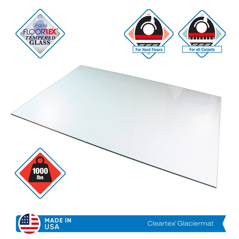 Glaciermat® Heavy Duty Glass Chair Mat for Hard Floors & Carpets - 36" x 42"