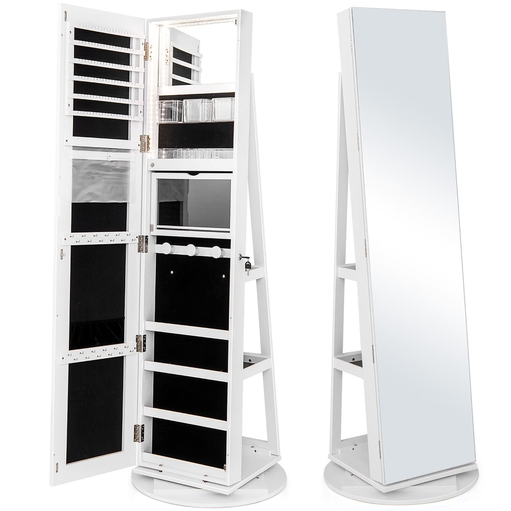 Danya B. White Over the Door Jewelry and Makeup Cabinet Mirror with  Interior Mirror and Drop Down Sh - Bed Bath & Beyond - 11802342