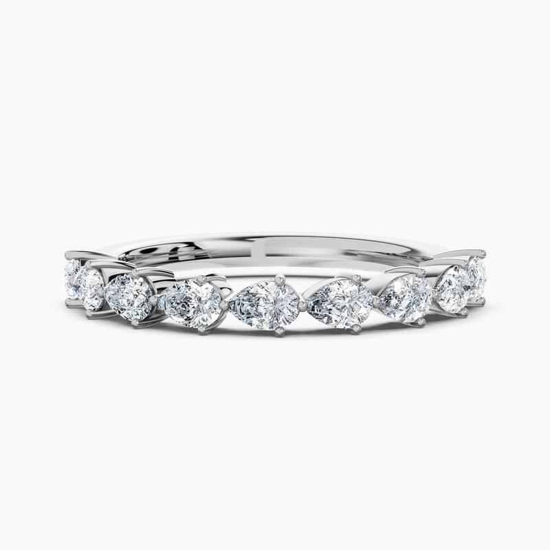 Auriya 14k Gold Pear East-West Lab Grown Diamond Half Eternity Band 0.90 - 3.00 ct. tw. (F-G, VS) - 0.90 ct. wt. - 4 - White