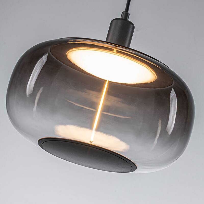 Smoke Gradient Clear Plastic LED Globe Pendant Light