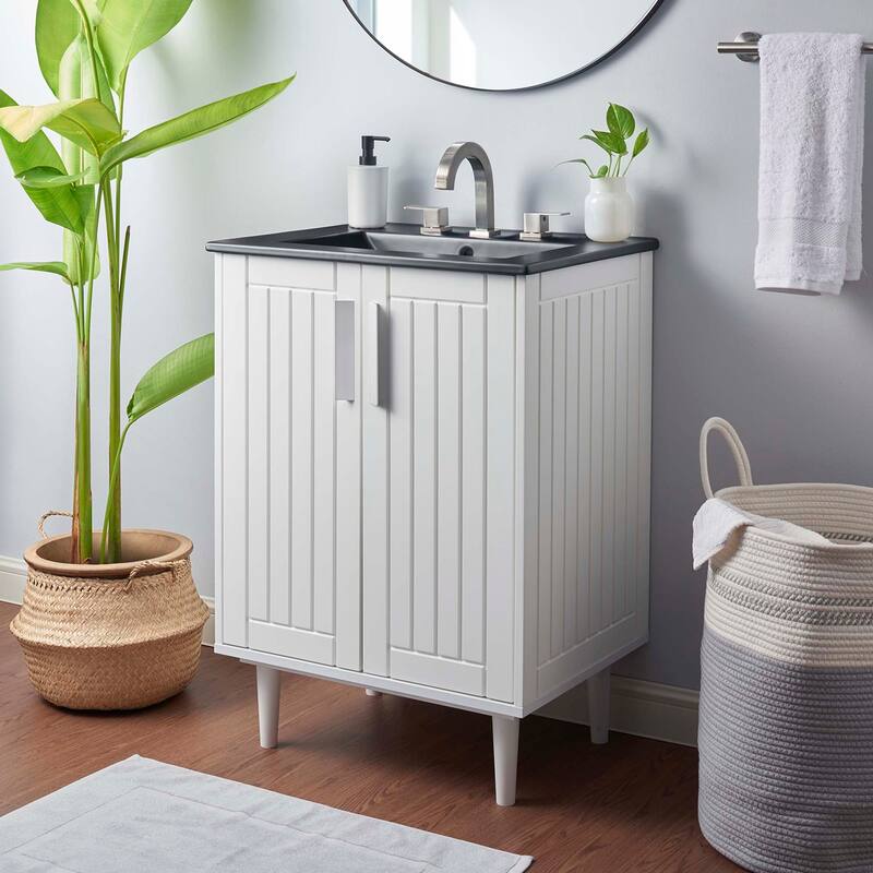 Augusta 24" Bathroom Vanity - White Black