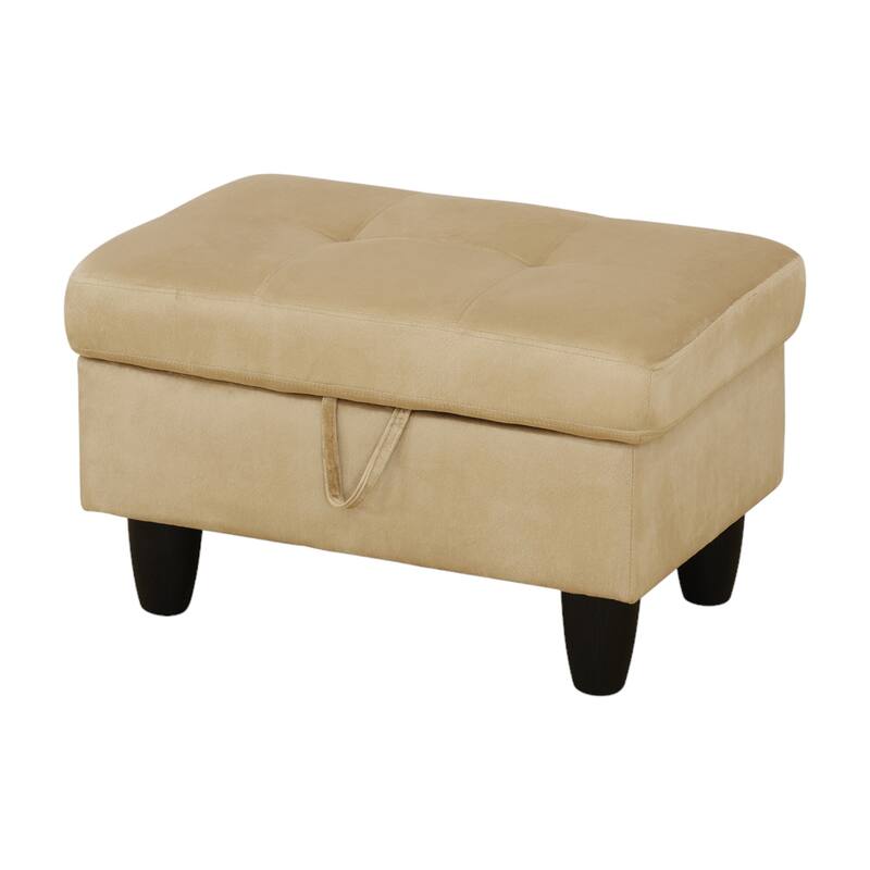 KISRAIS 28.5" Wide Upholstered Storage Ottoman