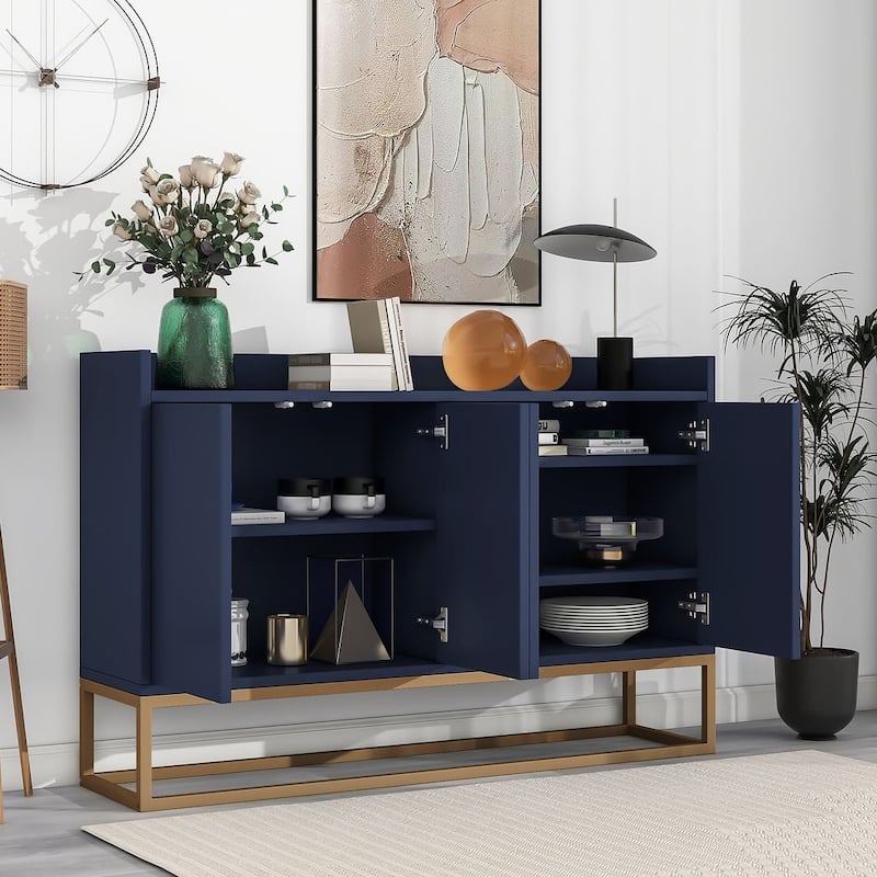 47.2” Modern 4 Door Buffet with Metal Base