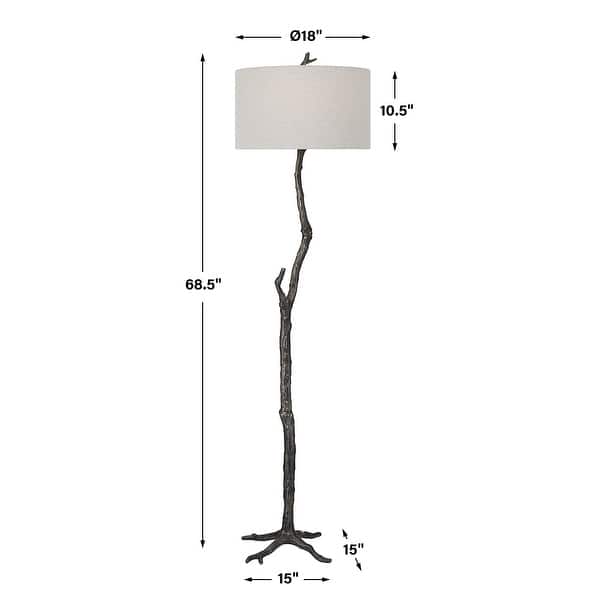 Uttermost Spruce Rustic Floor Lamp - 69"H,  Shade 11"H x 18"Dia.