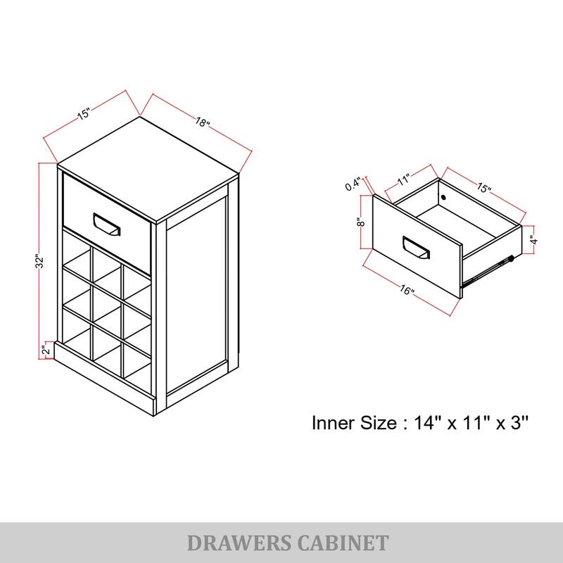 CraftPorch Modern Drawer Cabinet - N/A