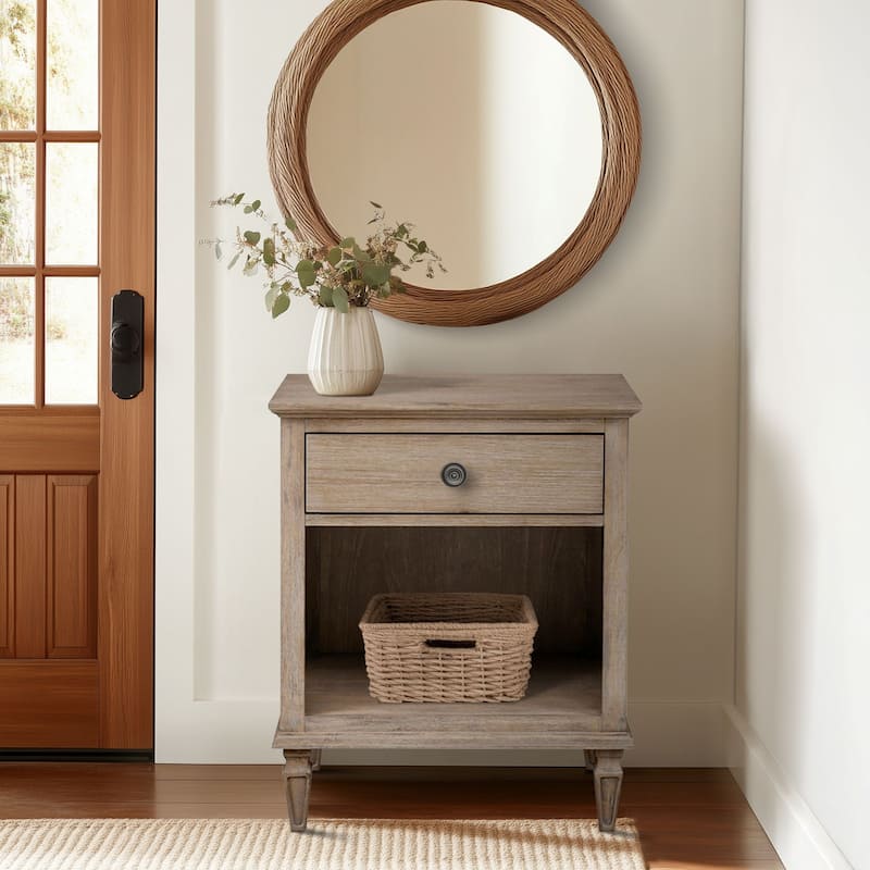 Madison Park Signature VIctoria One-Drawer Wood Nightstand with Shelf