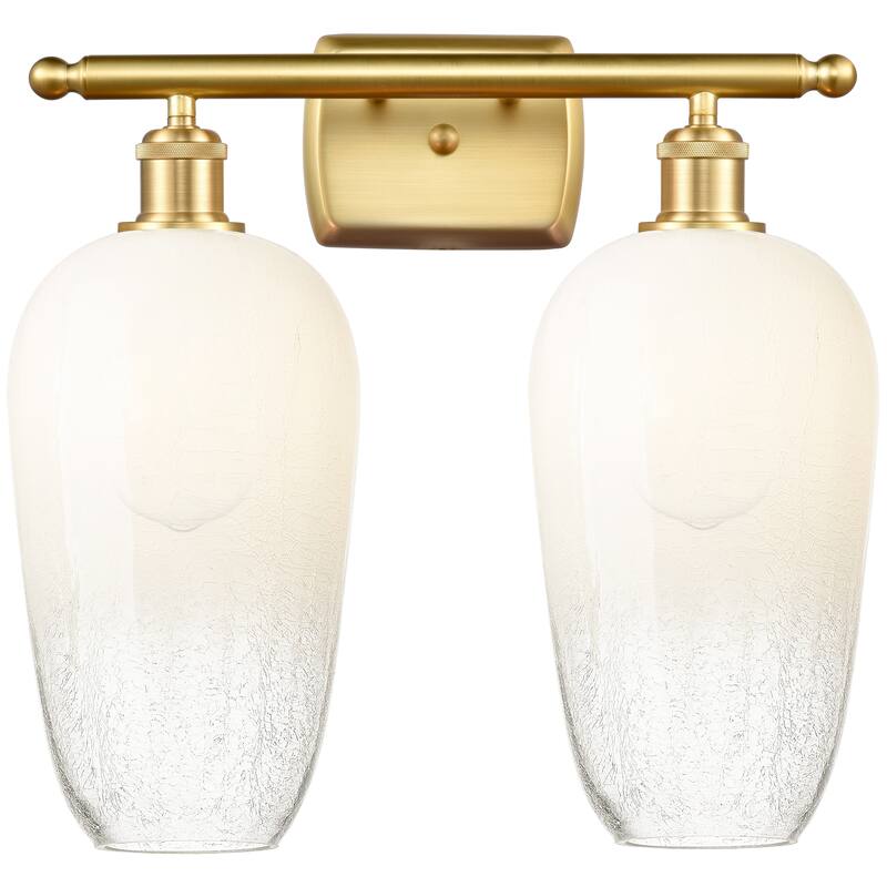 Innovations Lighting Endless Possibilities Ballston - Brookhaven Flute - 2 Light 17" Bath Vanity Light - Satin Gold/Opal