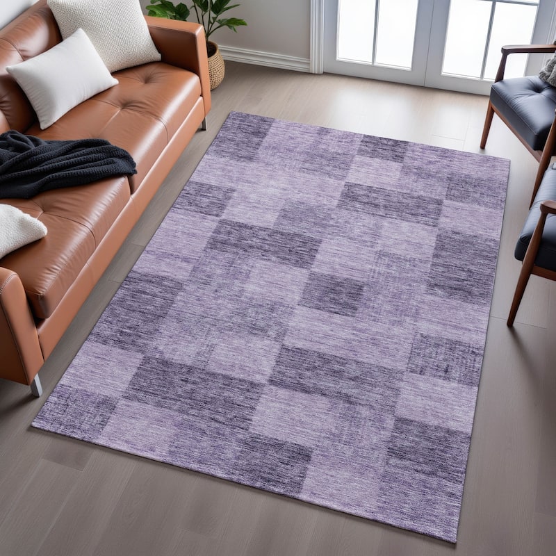 Premium Washable Super Soft Modern Checker Mayfield Rug
