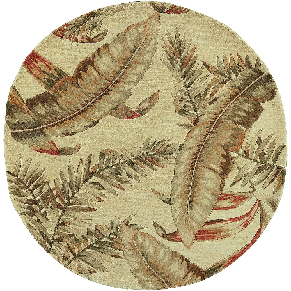 Porch & Den Hand-tufted Wool Tropical Feathers Area Rug
