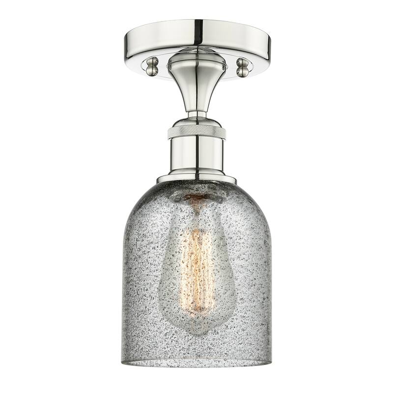 Innovations Lighting Edison Caledonia - 1 Light 5" Semi-Flush Mount - Charcoal/Polished Nickel
