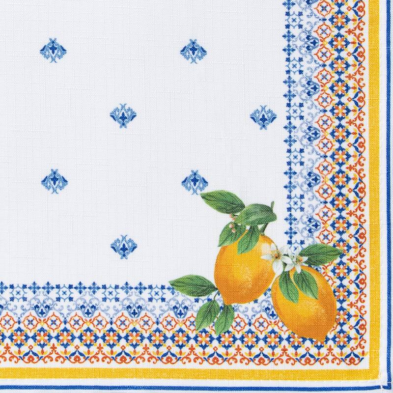 Capri Lemon Double Border Tablecloth