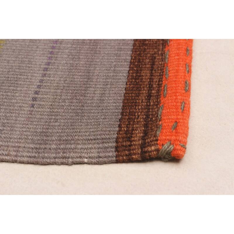 ECARPETGALLERY Flat-Weave Ankara FW Grey Wool Kilim - 9'10 x 12'10
