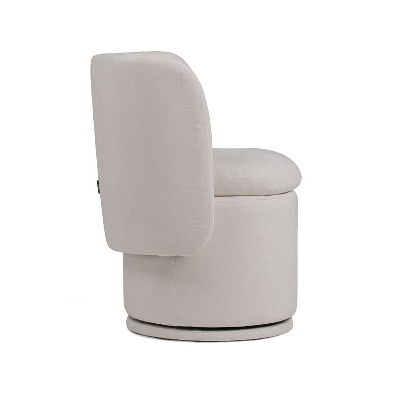 Off White/Off White Polyester Upholstered Wood Frame Dining Chair, Sturdy Dining Chair for Dining Rooms - 24.6