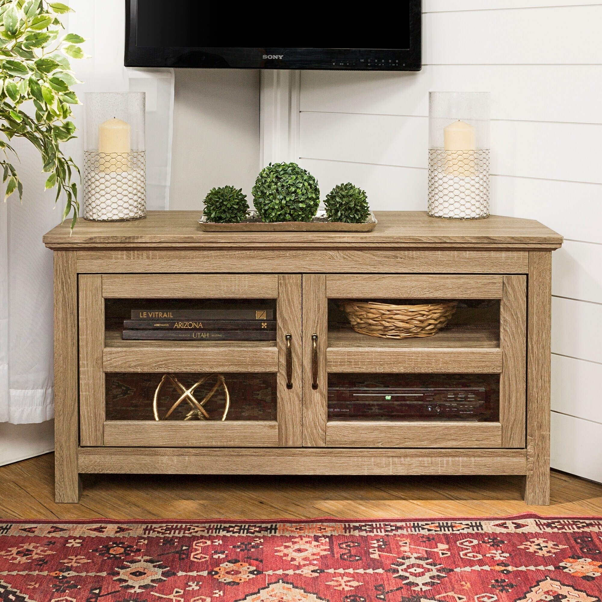 Shop Copper Grove Bow Valley 44 Inch Driftwood Corner Tv Stand