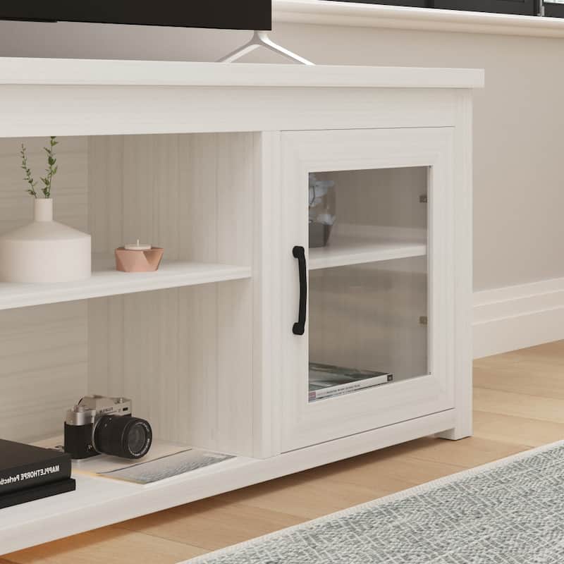 Classic TV Stand for up to 80" TVs-Glass Fronted Doors-Modern Finish