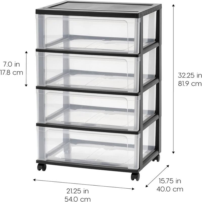 4 Drawer Wide Storage Drawer