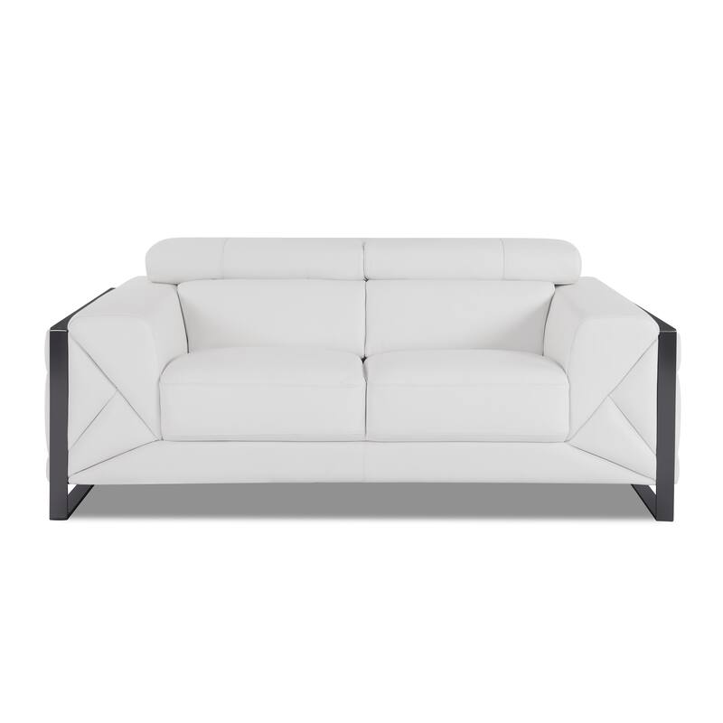 Top Grain Italian Leather Loveseat