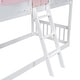 preview thumbnail 8 of 7, Twin over Twin Kids Bed Bunk Bed with Ladder, Pink/White