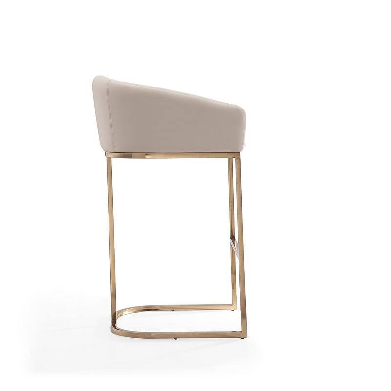 Manhattan Comfort Louvre 40 in. Titanium Gold Stainless Steel Barstool (Set of 2)