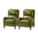 preview thumbnail 125 of 166, Brigida Multifunctional Modern Genuine Leather Nailhead Trim Recliner with Adjustable Footrest Set of 2 by HULALA HOME