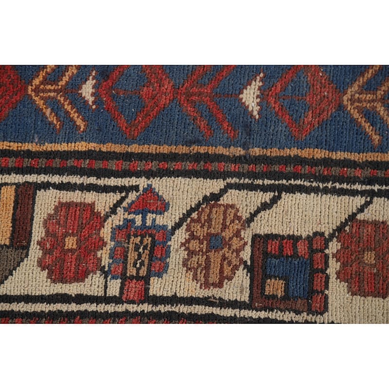 Garden Design Bakhtiari Vintage Persian Rug Handmade Wool Carpet - 6'10" x 9'4"