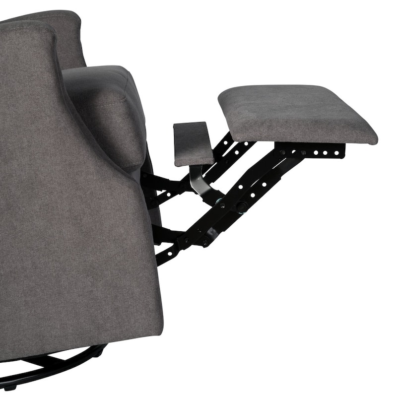 Wingback Upholstered Manual Recline Rocking Swivel Glider Chair