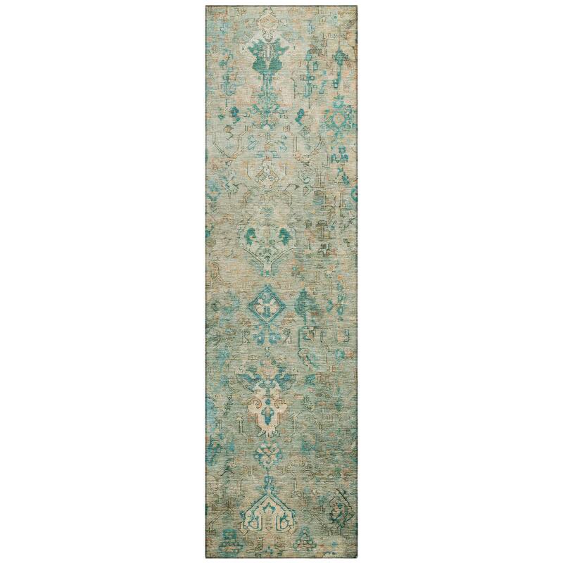 Machine Washable Indoor/ Outdoor Traditional Serenity Chantille Rug