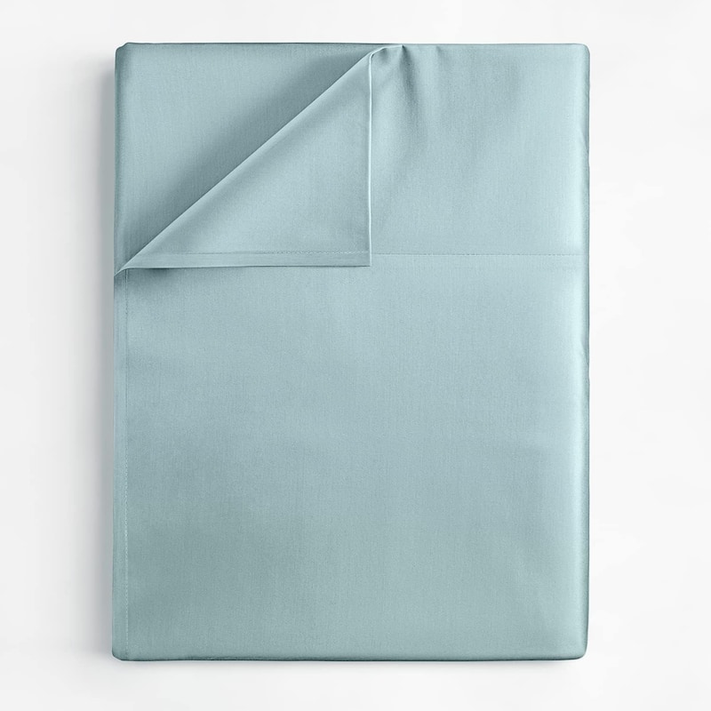 CGK Linens 100% Cotton 400 Thread Count Single Flat Sheet/ Top Bed Sheet - Light Blue - California King