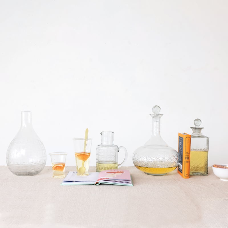 Reclaimed Etched Glass Decanter