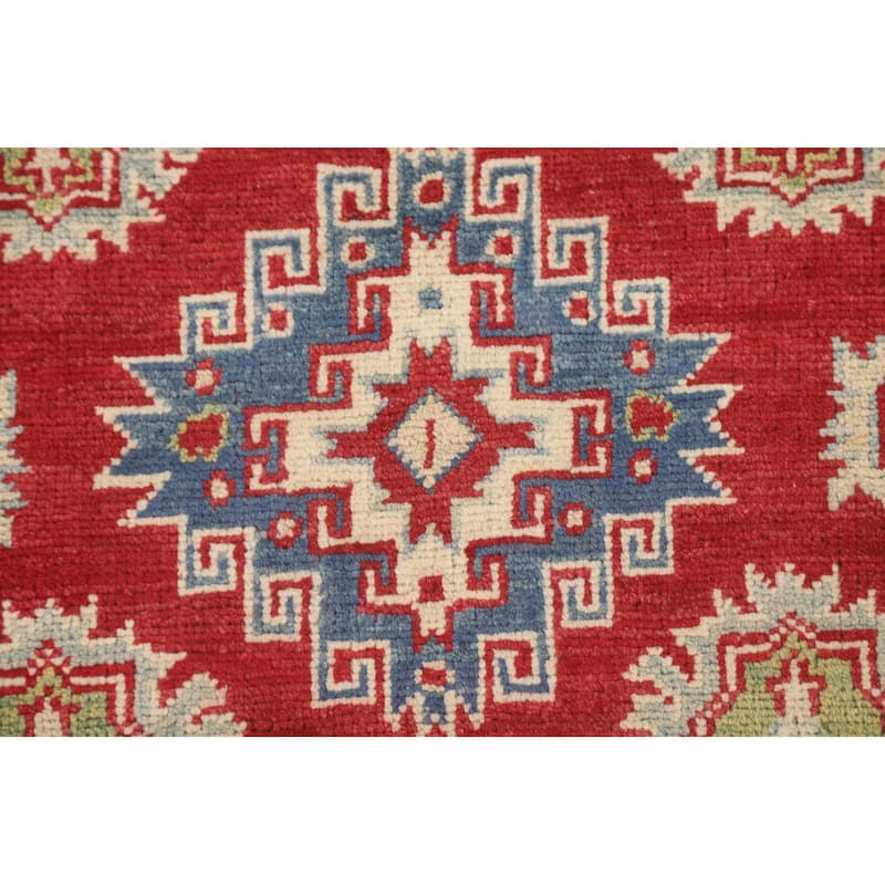 Pakistan Red Kazak Accent Rug Wool Carpet - 2'10" x 4'2"