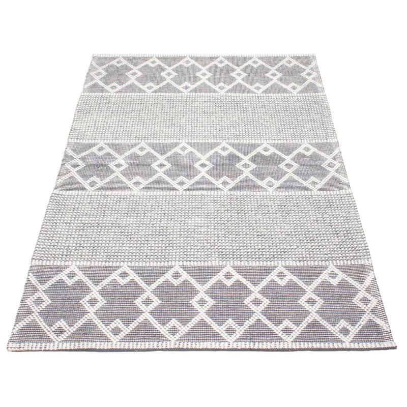 ECARPETGALLERY Braid weave Sienna Navy Wool Rug - 5'0 x 8'0